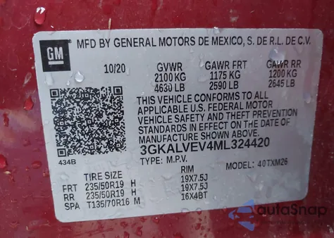 2021 GMC Terrain Awd Slt from USA, damaged, VIN 3GKALVEV4ML324420